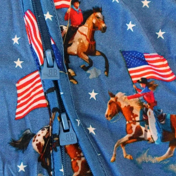 Buckaroo Baby Gallup USA rodeo footie zip up onesie - Picture 4 of 8